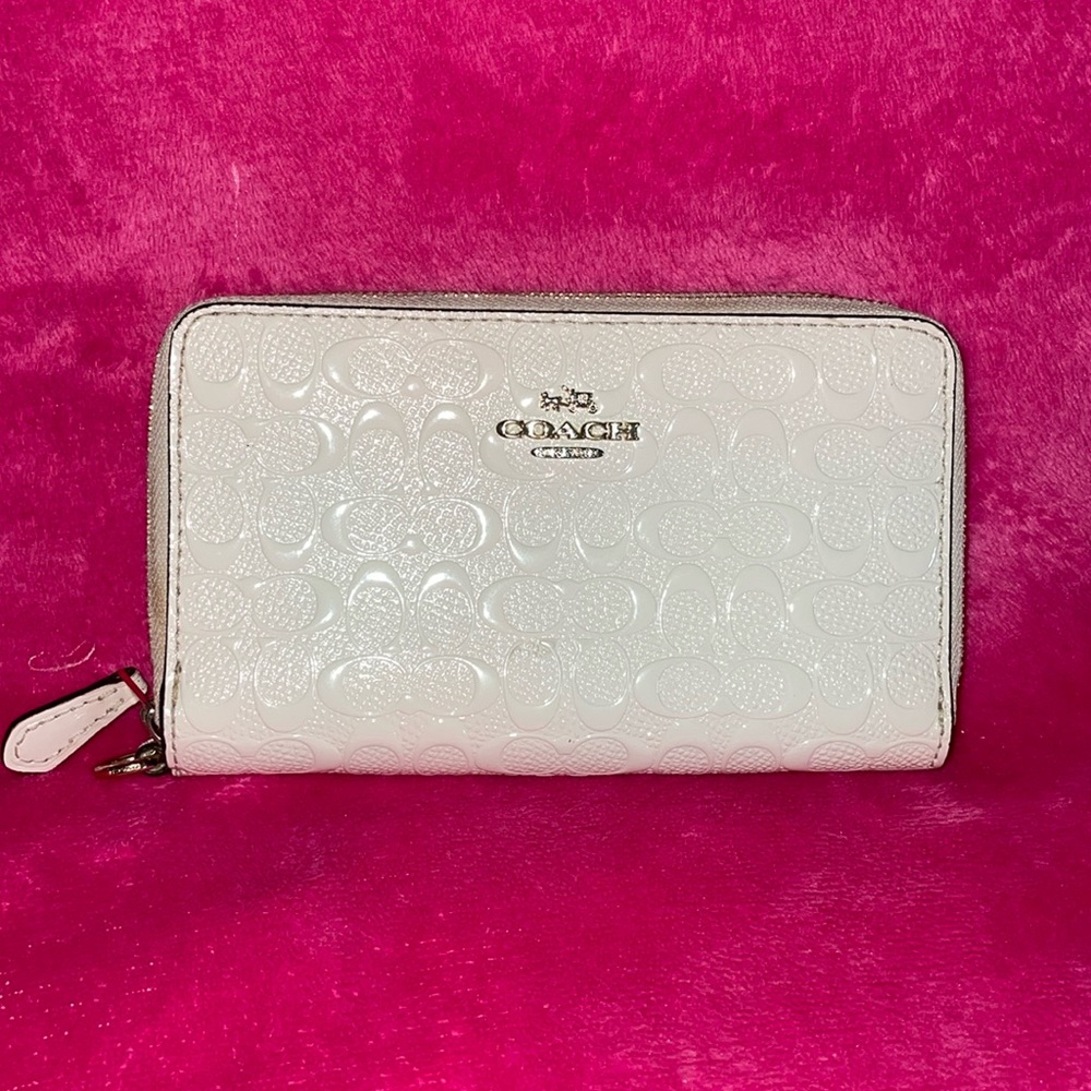Coach Embossed White Wallet